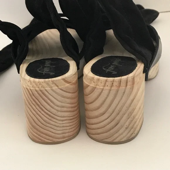 FREE PEOPLE Emmy Wrap Clog Black Ankle Wrap Sandal Women’s Size EU 37 - Picture 10 of 16